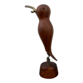 Tire bouchon design scandinave en bois de teck et laiton, 1960