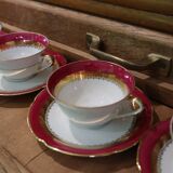 Set of 8 cups with porcelain saucers from Sologne The Archbishop