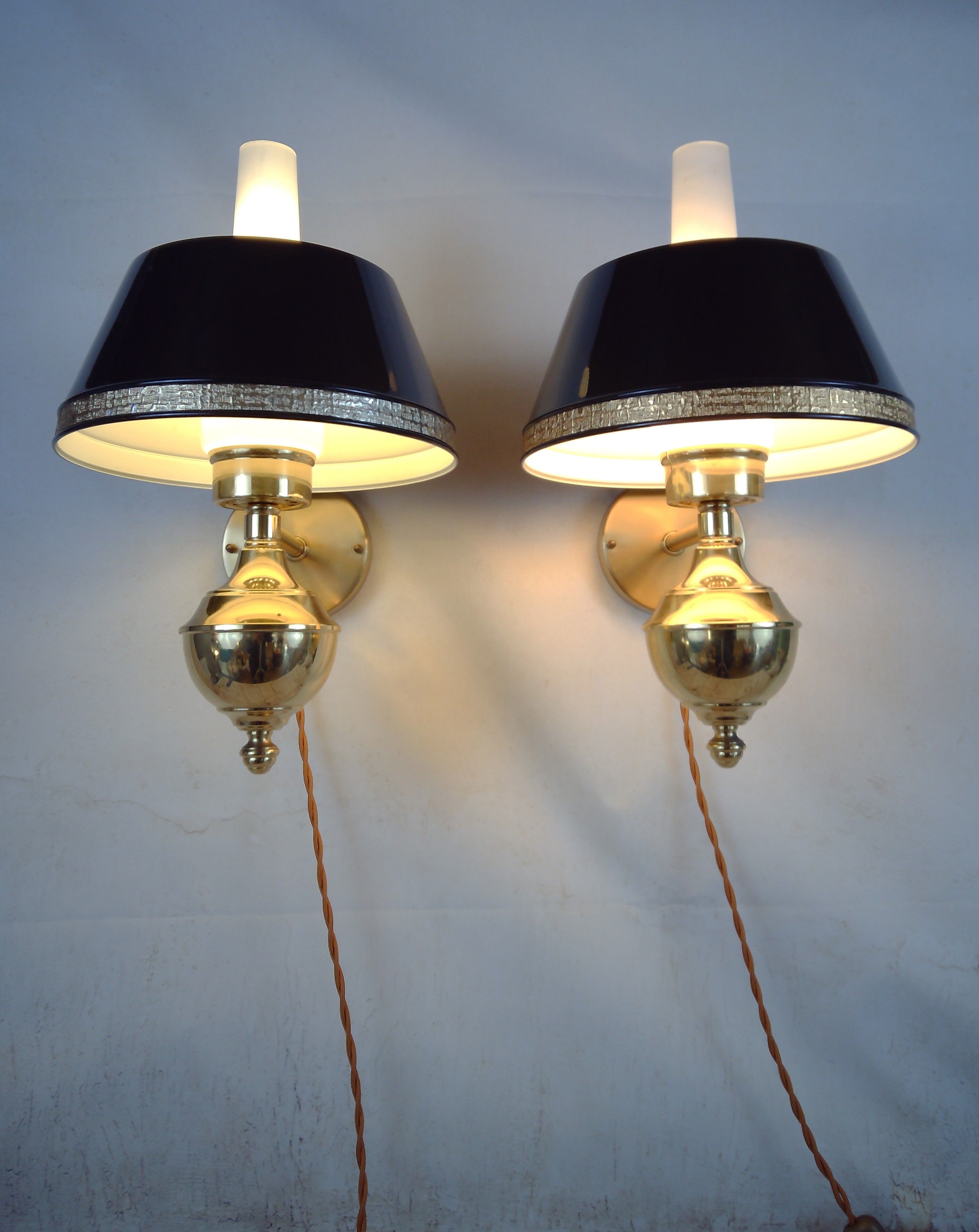 English style sconces by Erik Wärnå for EWÅ, Värnamo, Sweden. 1970's.
