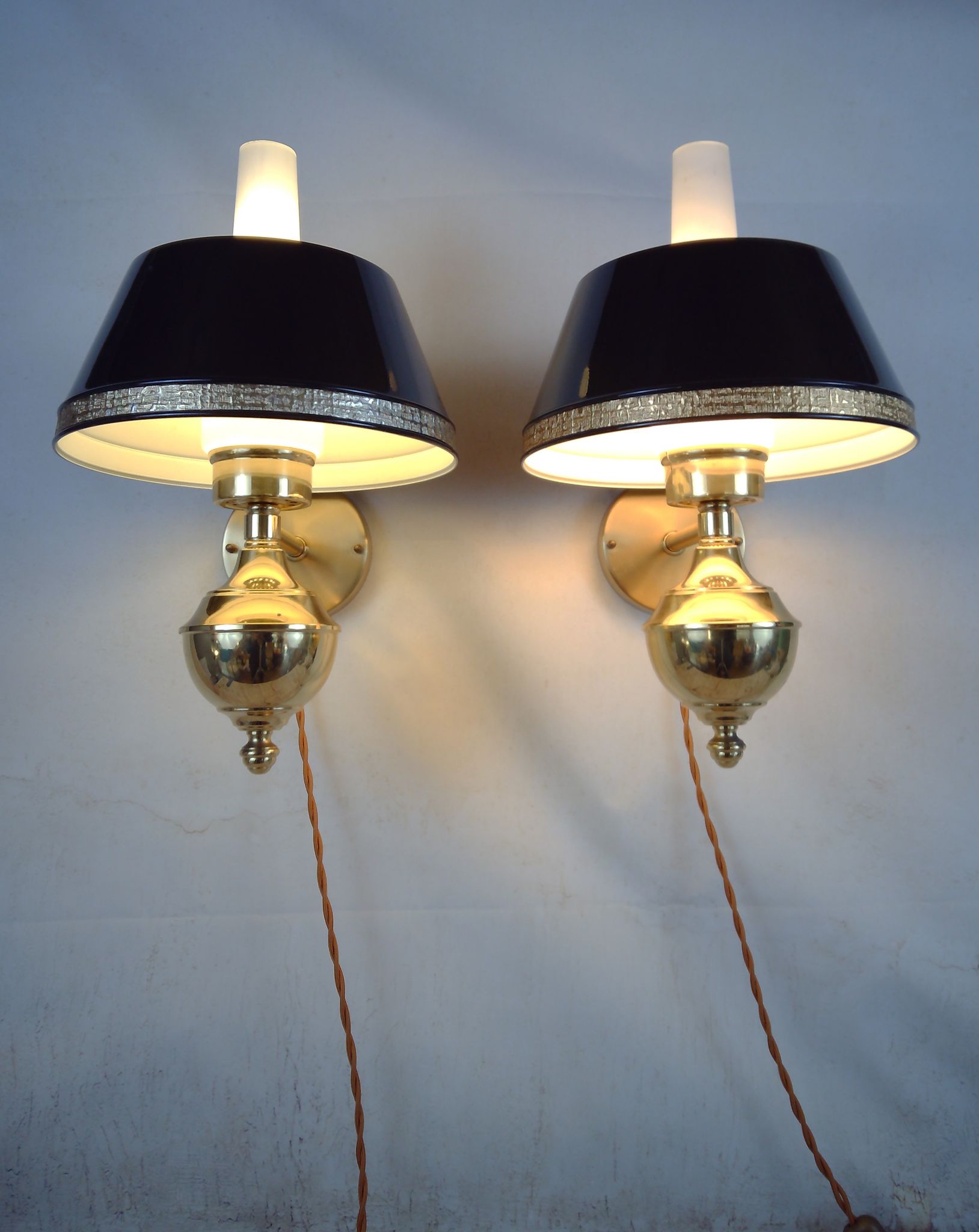 English style sconces by Erik Wärnå for EWÅ, Värnamo, Sweden. 1970's.
