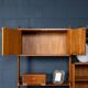 Vintage 20thc italian modular teak wall cabinet c.1960