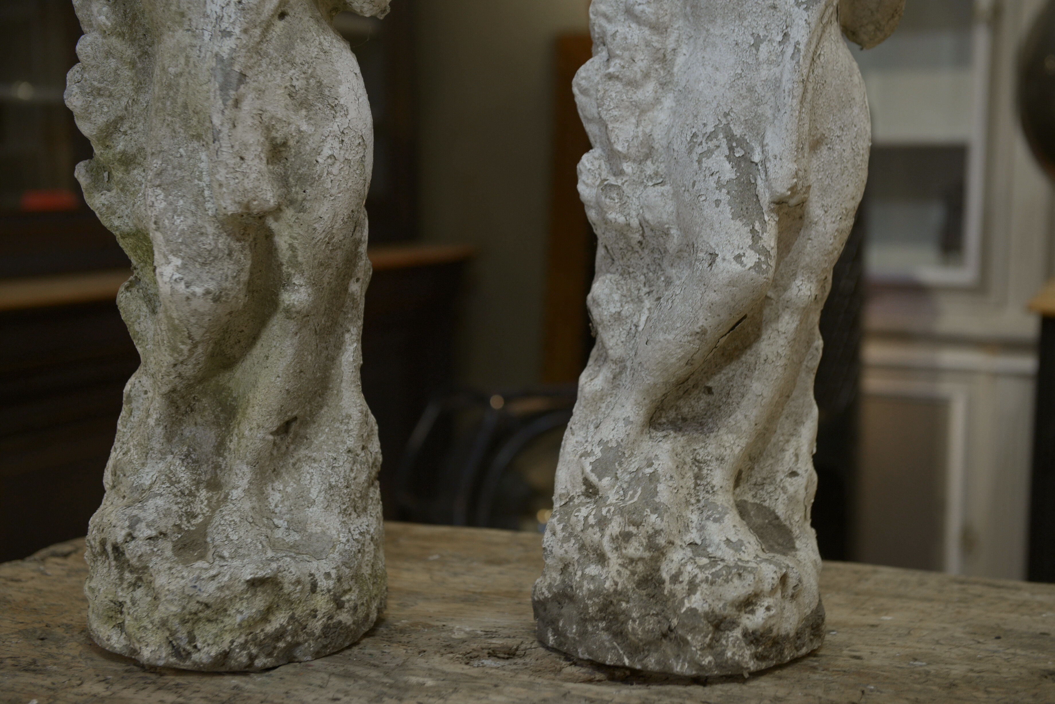 Reconstructed stone garden statues