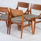 Mid-Century Dining Chairs in Teak by Vestervig Erikson for Brdr. Tromborg, 1960s, Set of 4