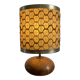 Vintage table lamp in wood magnifying glass and braided wool