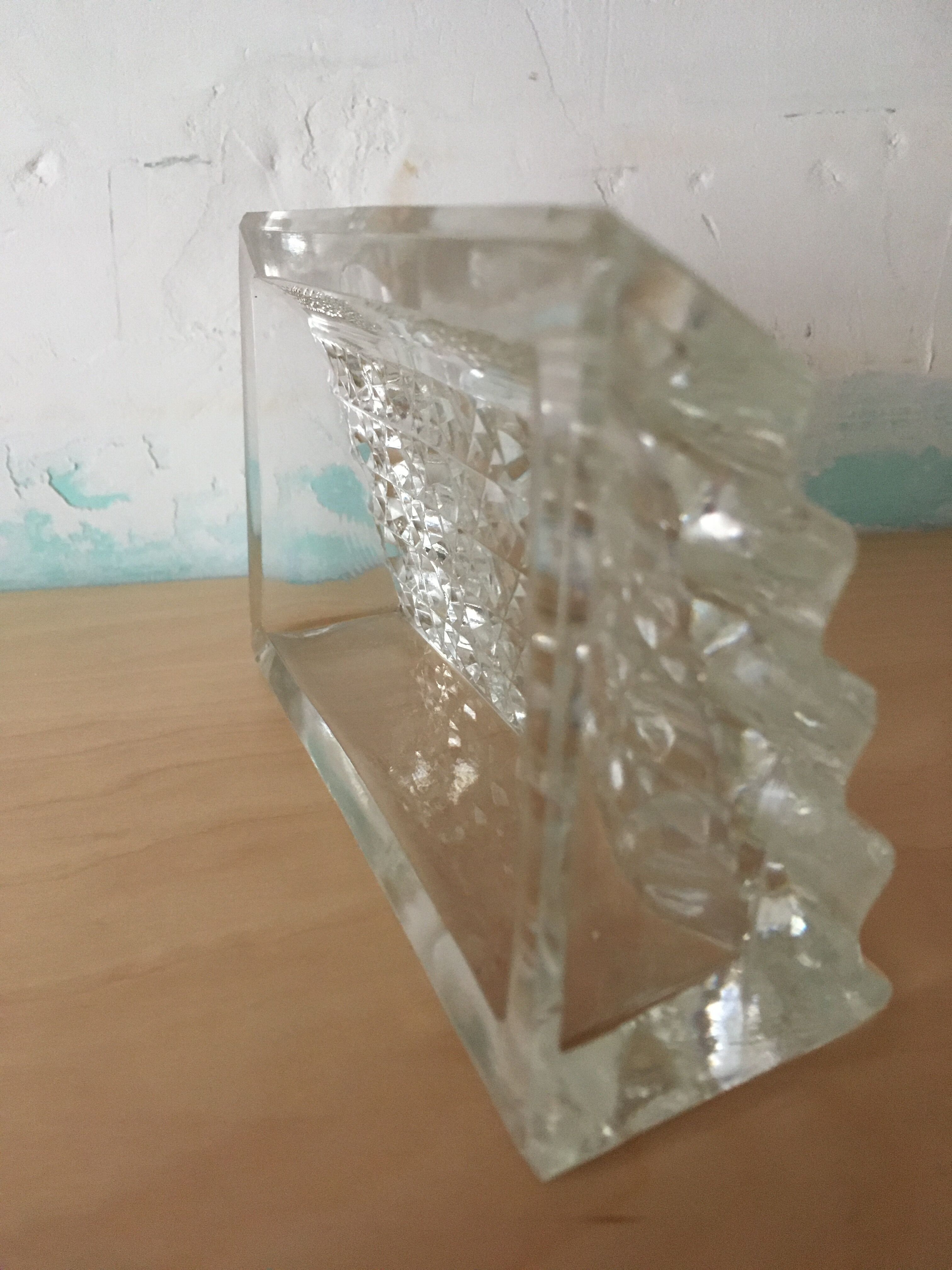 Molded glass pencil holder