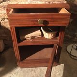 Beech bedside table on marble; 30/40s