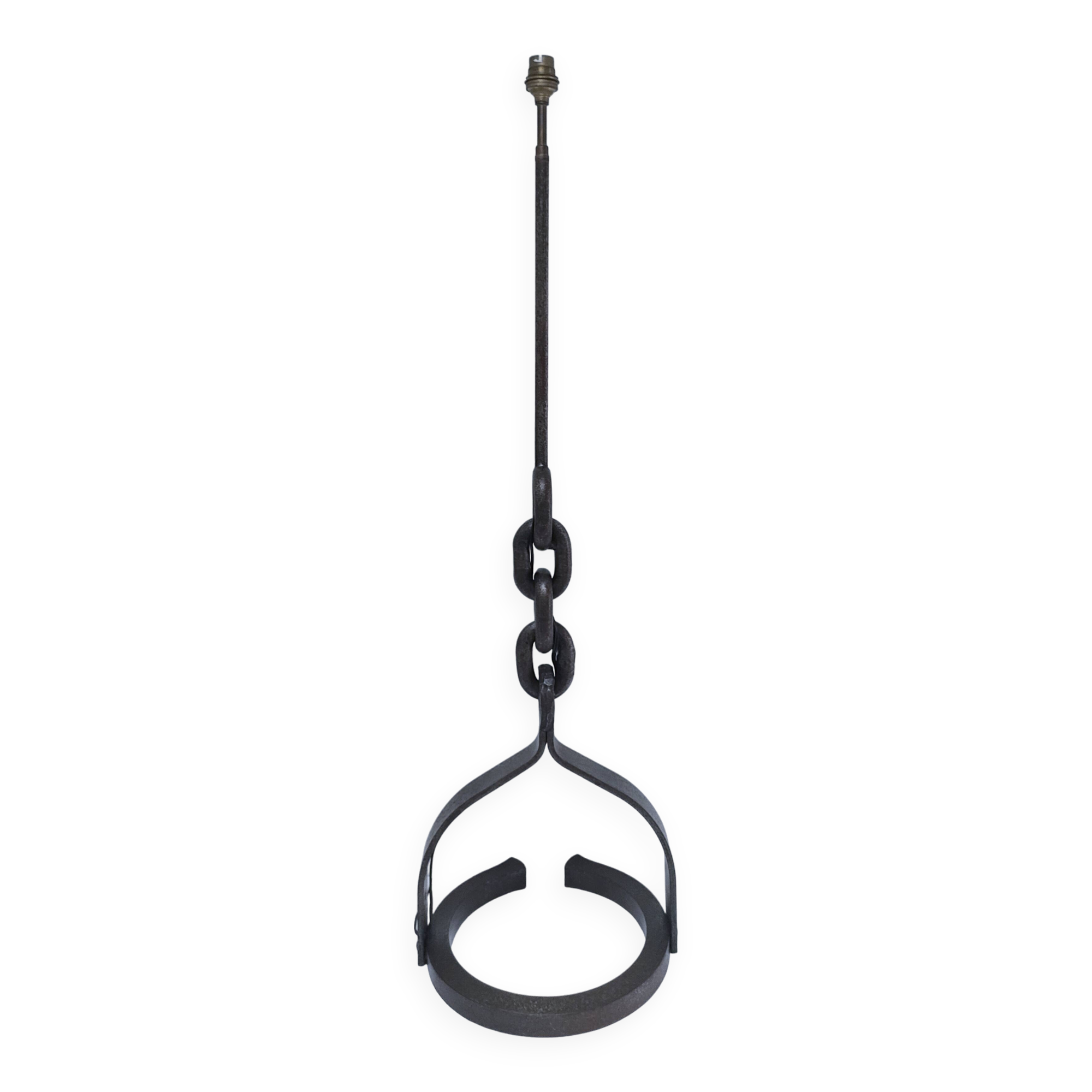 60s steel link floor lamp base