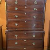 tallboy chest on chest in mahogany - 18th century