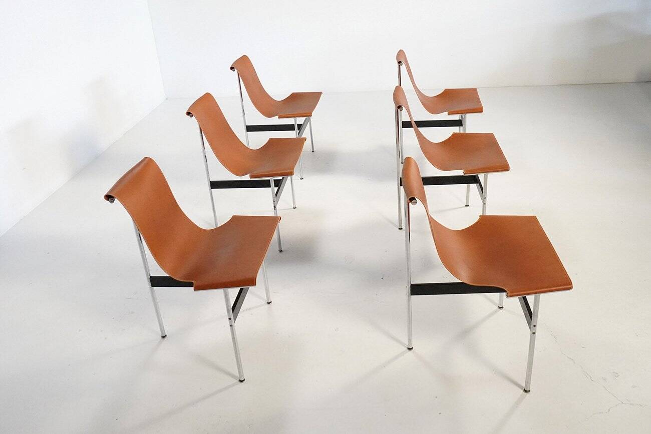 Vintage Italian T-Chairs from ICF De Padova, 1960s, Set of 6