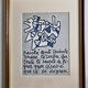 Screenprint after Jean Dubuffet framed under glass 26 cm by 32 cm
