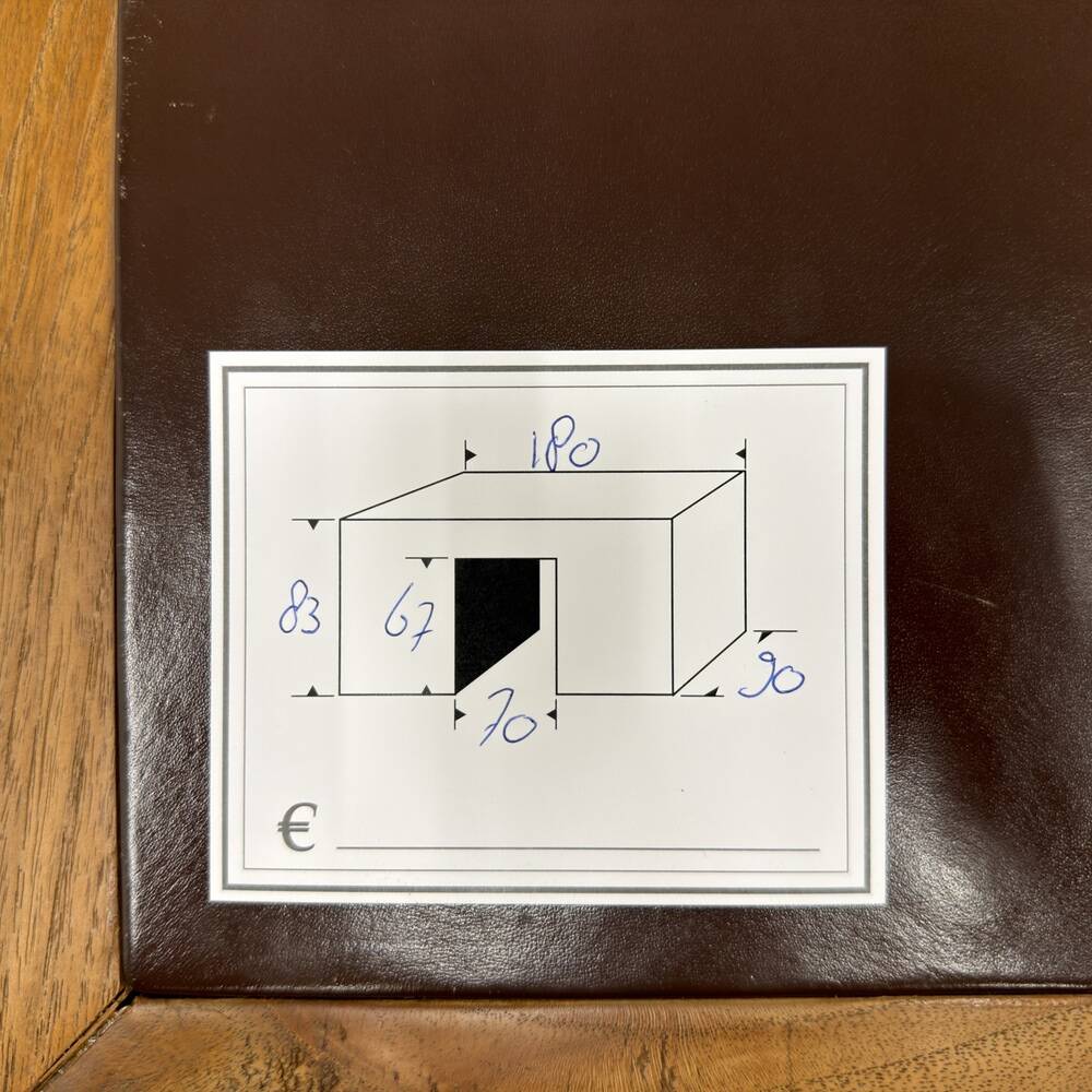 Bureau en teck anglais classique avec cuir marron