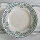 Lot of 6 blue-green ironstone plates, antique French earthenware.