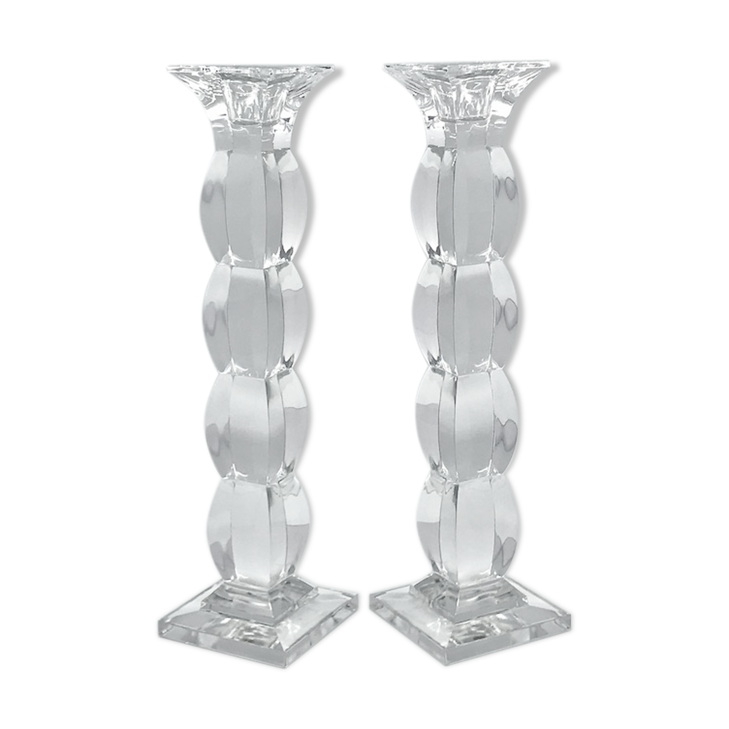 Pair of crystal candlesticks