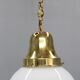 Pair of 1930s Peter Behrens Luzette pendants in opaline glass and brass
