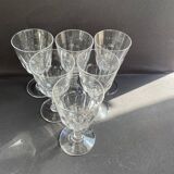 6 Baccarat Clermont 19th century wine glasses