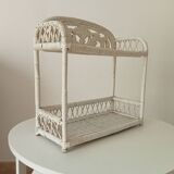 Vintage rattan wall shelf