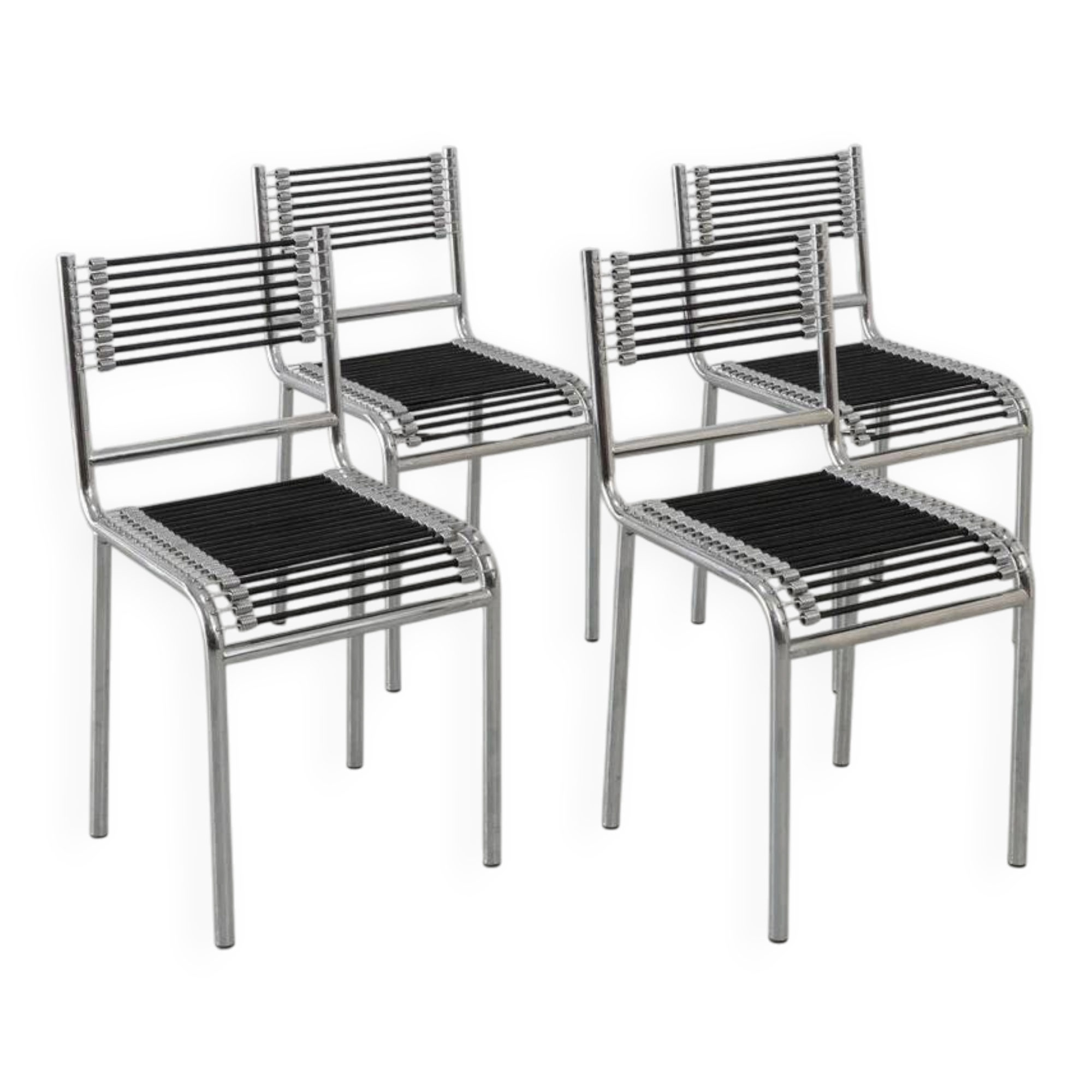 Four Sandows chairs by Rene Herbst, c.1980