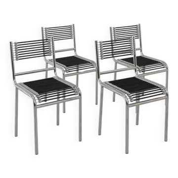 Four Sandows chairs by Rene Herbst, c.1980