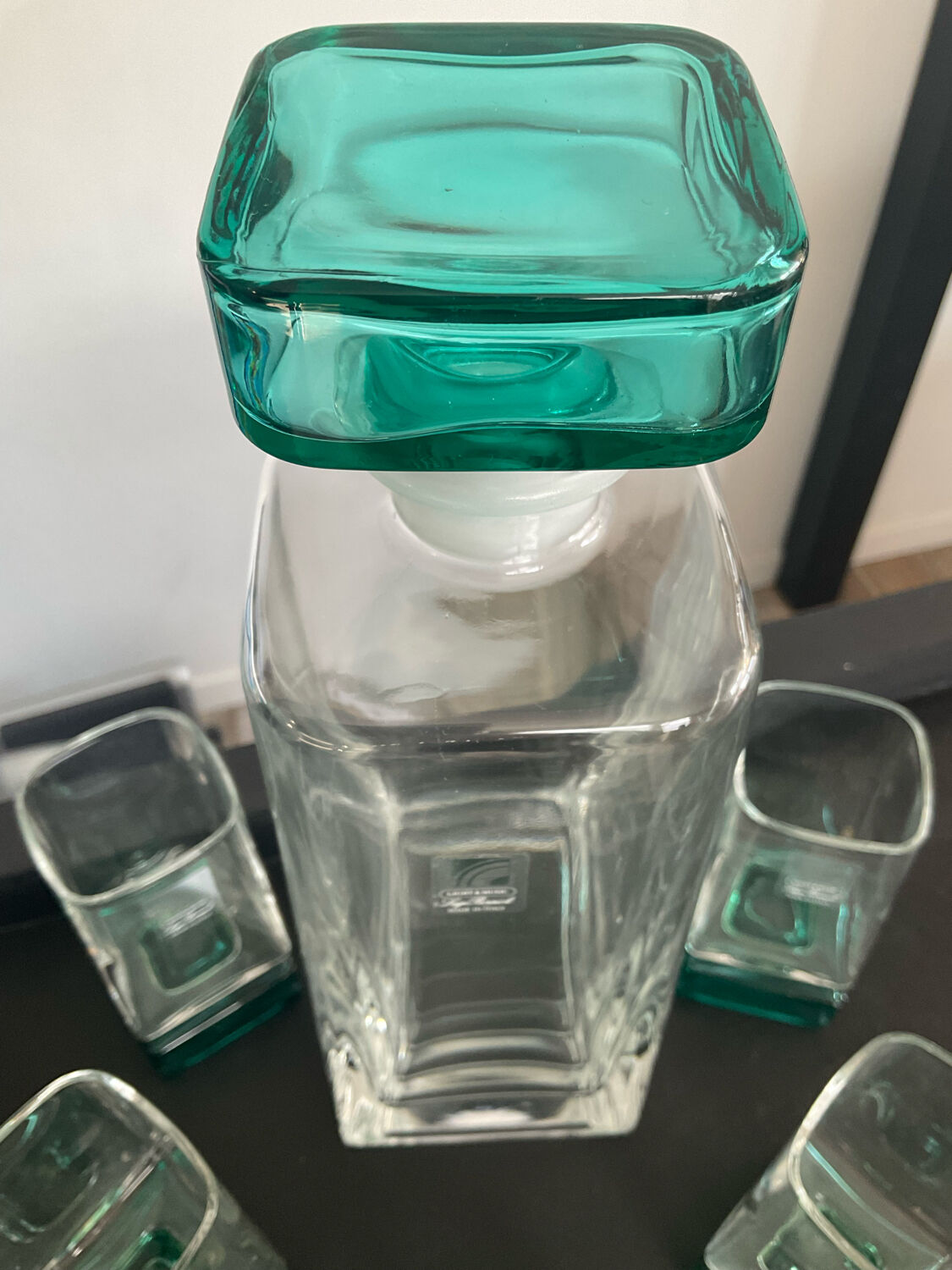 Vintage whisky decanter and Luigi Bormioli Italy glasses