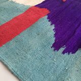 Moroccan Berber Kilim carpet ecru with colorful flats 290x179cm