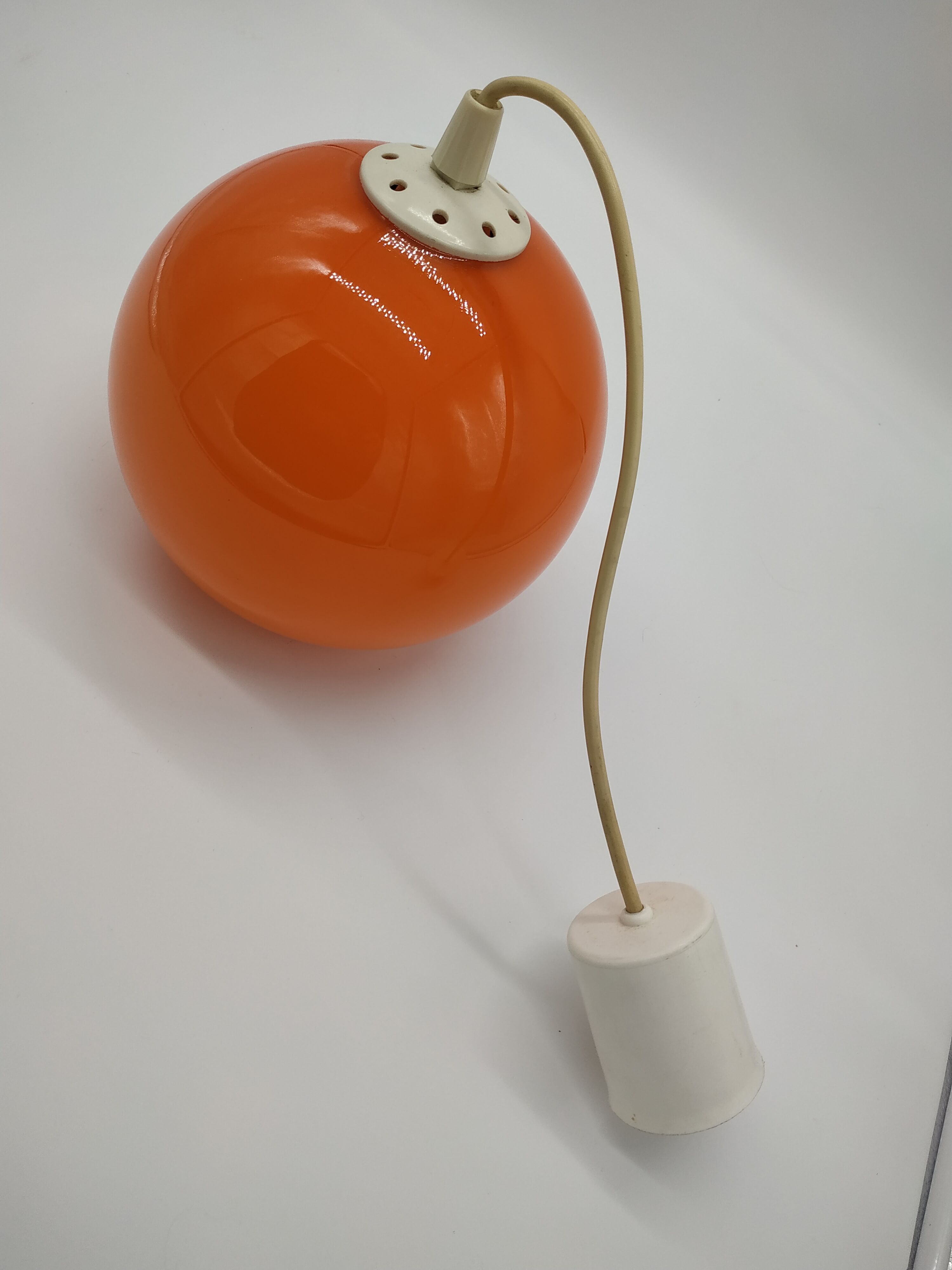 Hanging vintage space age orange ball seventies