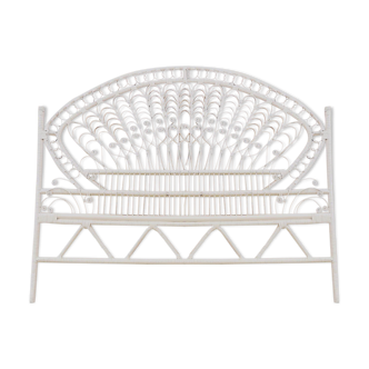 1960 vintage peacock rattan bedhead