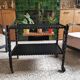 Vintage black rolling serving cart