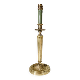 Metal and wood lamp base, 2M braided fabric cable.