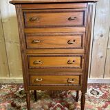 Louis XVI style molded and carved walnut chest of drawers