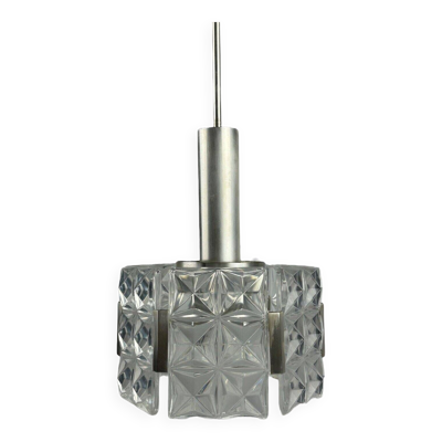 Suspension des années 60 70 Hillebrand Leuchten Allemagne verre métal