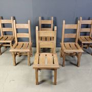 Vintage oak  brutalist dining chairs, 1960s