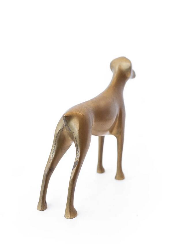 Vintage statue, brass animals, brass dog, brass figurine, interior decoration