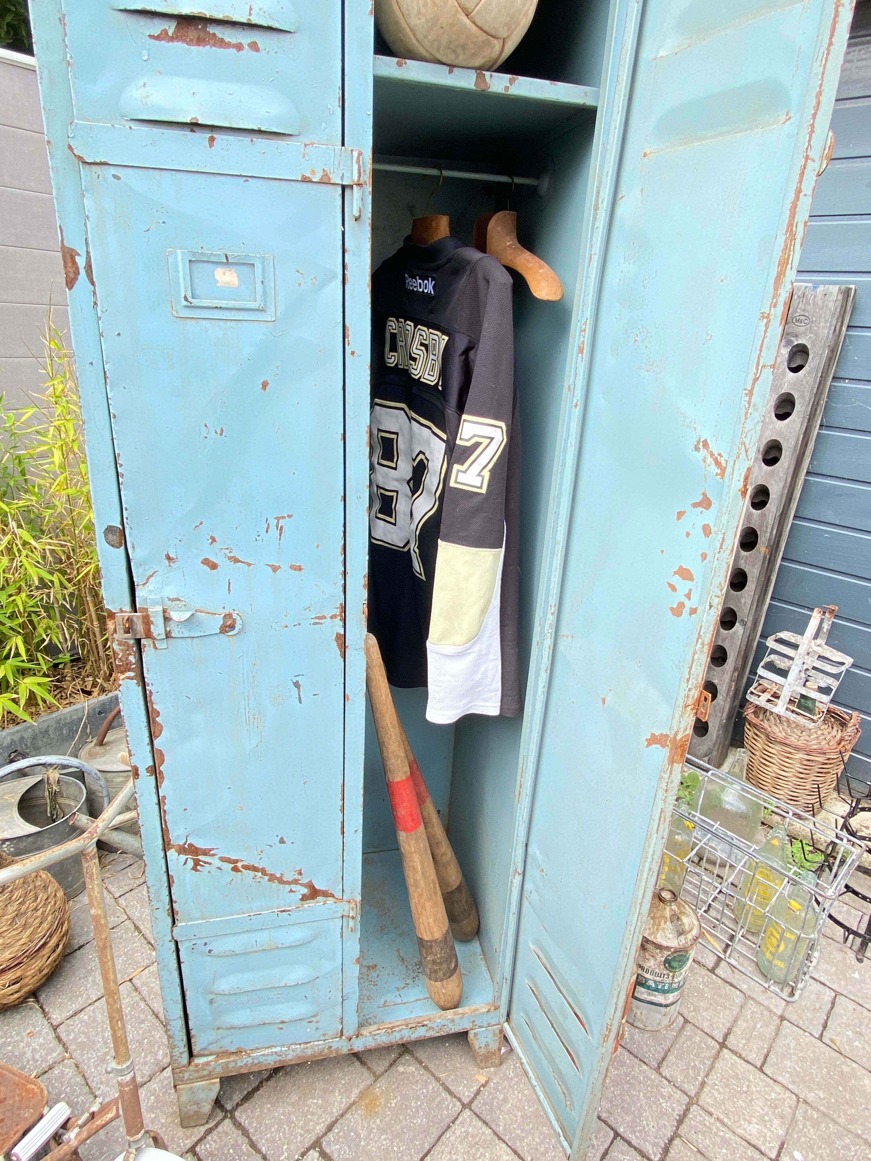 Vintage metal industrial wardrobe