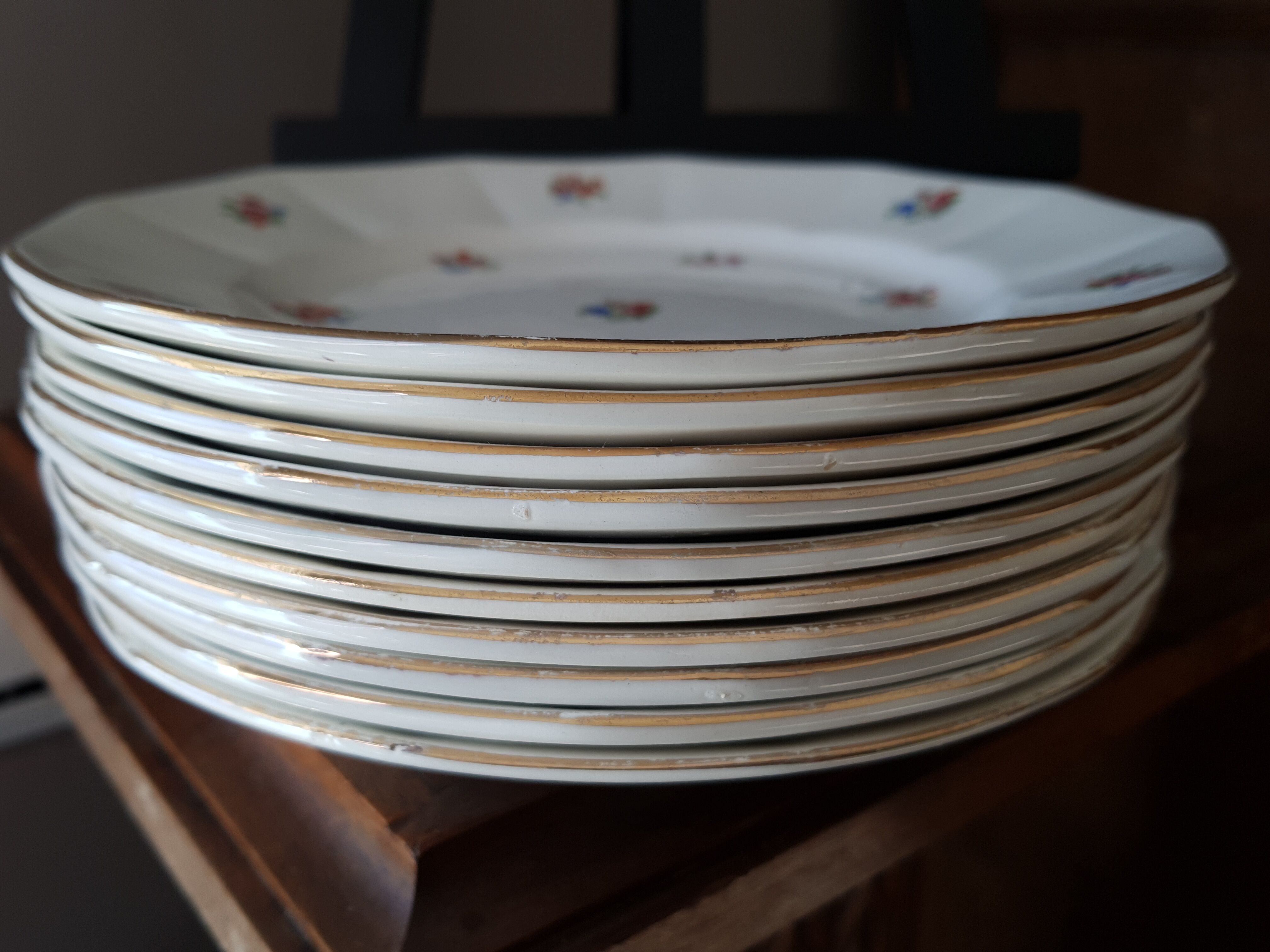 10 assiettes dessert vintage