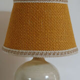 Ceramic table lamp and burlap