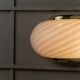 Vintage Murano white opaline glass wall lamp with brass fittings, 1970s Hollywood Regency, Italy