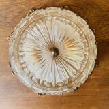 Glass and chiseled bronze ceiling light from the 50s/60s