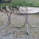 Designer table from the 70s, smoked glass top, chrome base