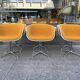 6 fauteuils Eames Lafonda tissu orange pied chromé vers 1970s