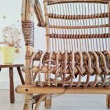 Pair of antique rattan armchairs