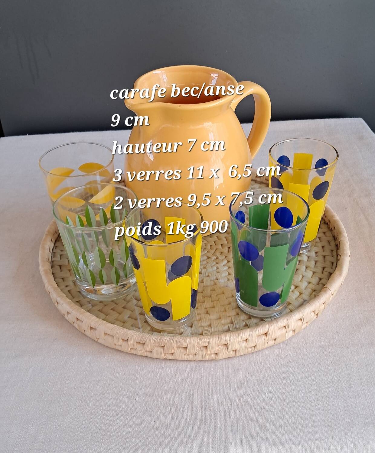 Carafe and glasses