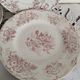 Set of 5 dinner plates in Terre de fer earthenware, red color, antique French