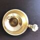 Hand candle holder called "Cave Rat" vintage golden brass