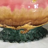 Art Nouveau planter barbotine Majolica 19th