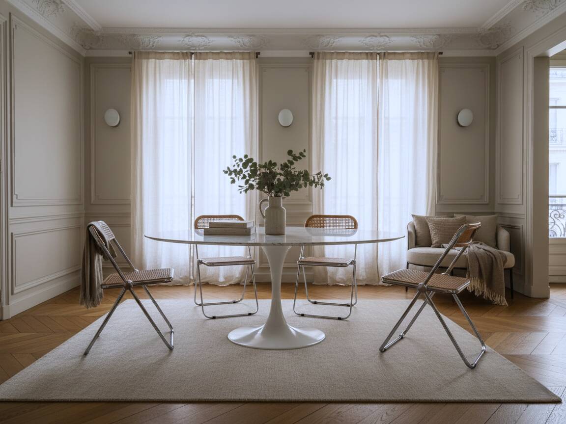 Set de 4 chaises Plia en bois et paille de Vienne par Castelli des années 1970.