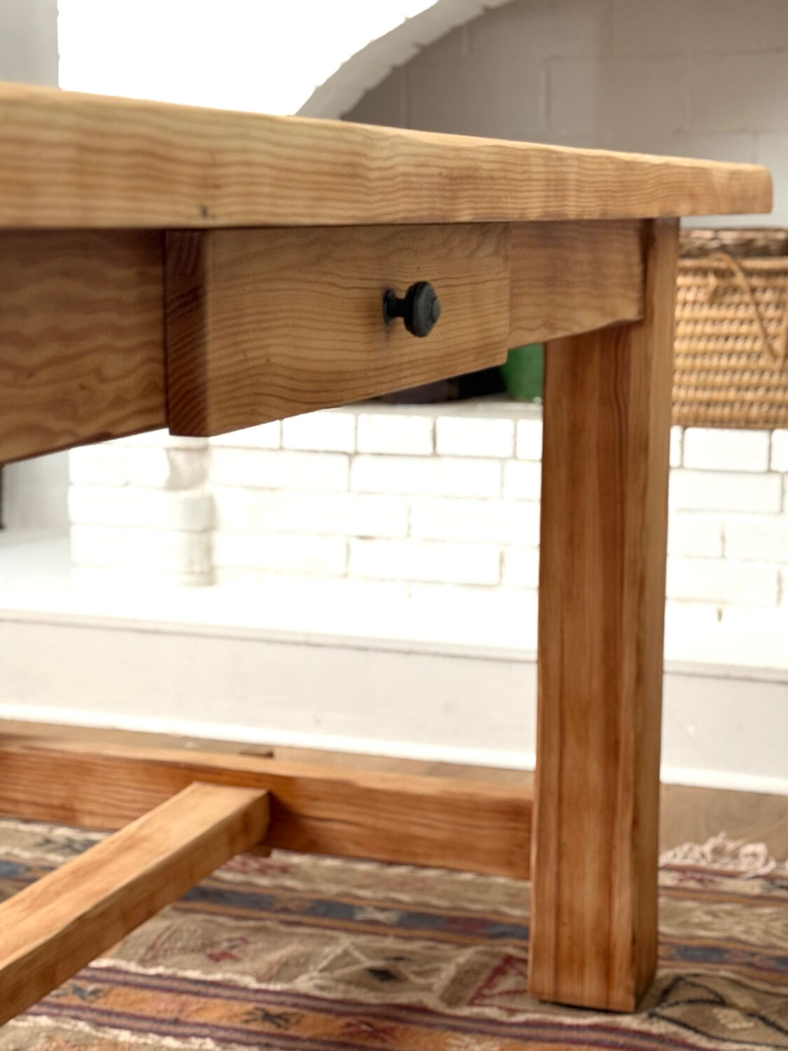 Large farmhouse table in solid ash