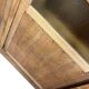 Vintage wooden display cabinet / wall cabinet with embossed yellow glass