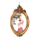 Oval mirror in gilded wood 98x63 cm