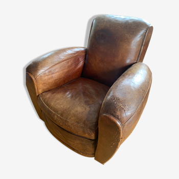 Vintage brown leather Club armchair