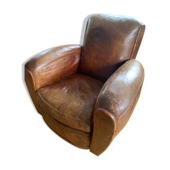 Vintage brown leather Club armchair